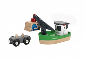 Корабль с краном-погрузчиком, магнитный захват и вагончик (Brio, 33598)